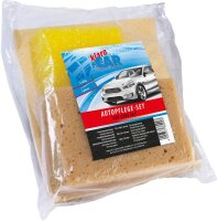 Autopflege-Set 3tlg. Schwämme + Fensterleder Klaro