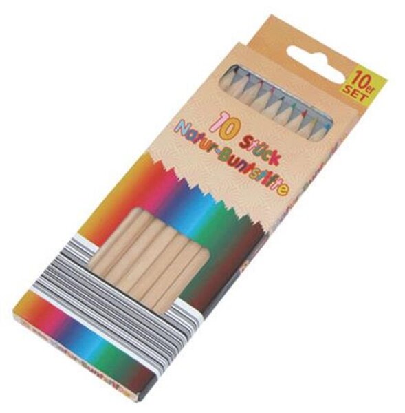 Natur-Buntstifte 10er 6eckig, gespritzt