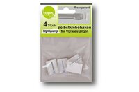 Selbstklebehaken 4er transparent für Vitragestangen