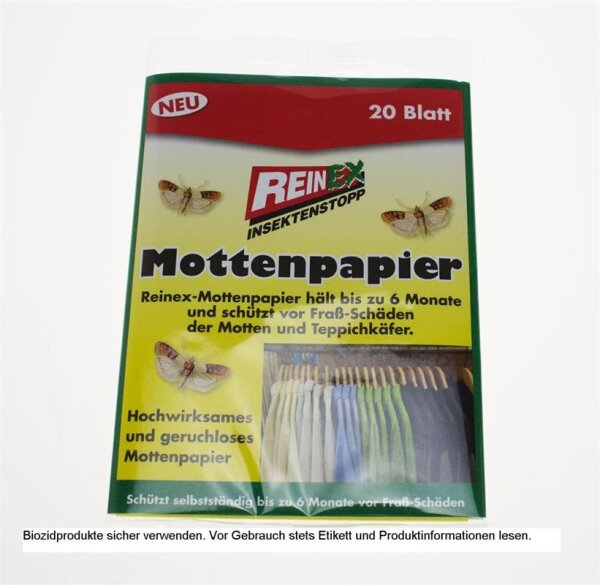 Mottenpapier 20 Blatt BIOZID
