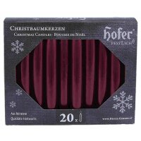 Hofer Baumkerzen 20er metallic Bordeaux