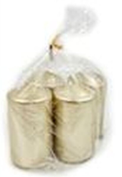 HOFER Stumpenkerze 4er 50x90 Creme Metallic