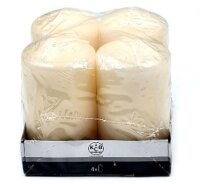 HOFER Stumpenkerze/Adventstumpen 4er 50x90mm Champagner