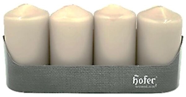 HOFER Stumpenkerze/Adventstumpen 4er 50x90 Kiesel