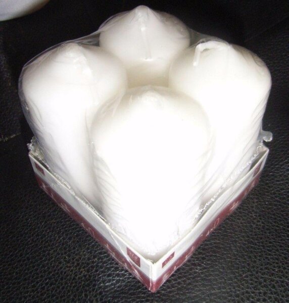 Adventstumpen 4er 40x80 weiss