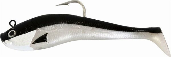 Norwegen Gummifisch 300g mit Bleikopf schwarz-weiß PALADIN