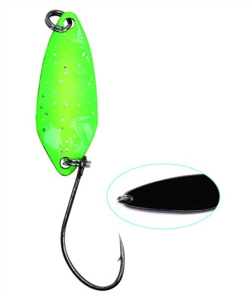 Trout Spoon Flash 2,1g grün-gelb-glitter/schwarz PALADIN