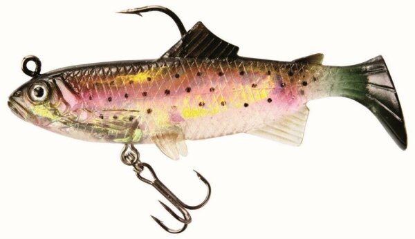 Trick Fisch Regenbogenforelle mit Einzelhaken und Drilling 6cm 2er PALADIN