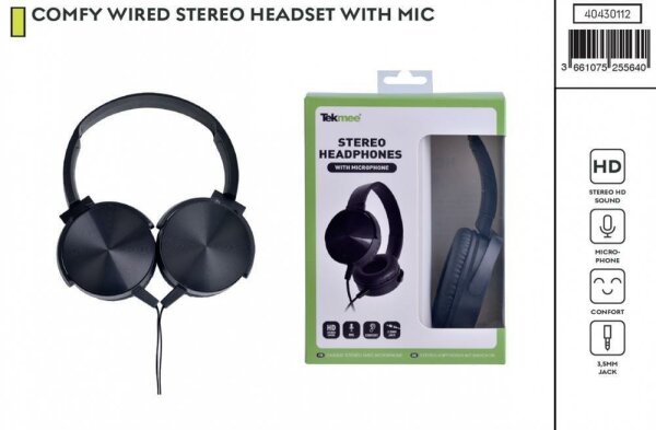 TEKMEE STEREO-KABELGEBUNDENES HEADSET MIT MIC