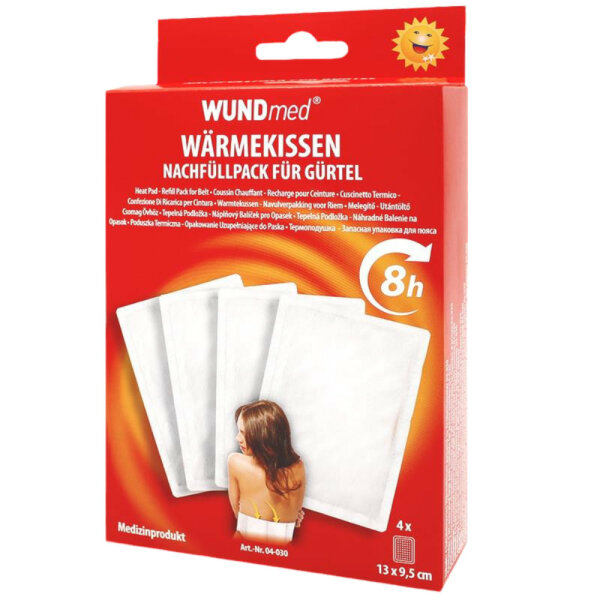 Nachfüllpack für Wärmegürtel 4 Pads 13x9,5cm