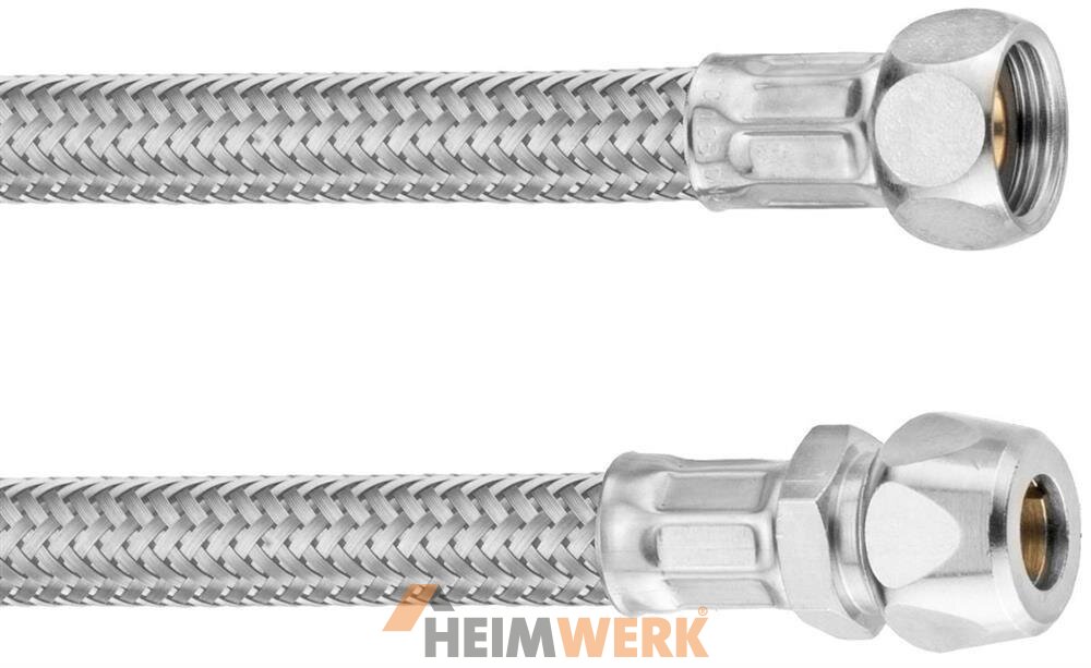 Verbindungsschlauch Edelstahl Schlauch 3/8" Zoll Länge 1000mm flexibel ø10m