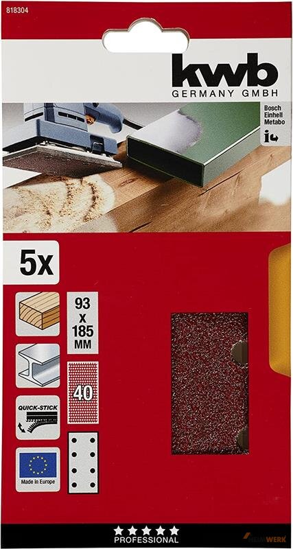 Schleifstreifen Für Schwingschleifer – 5 Stück, Körnung 120, Selbstklebend, 102 X 152 Mm
