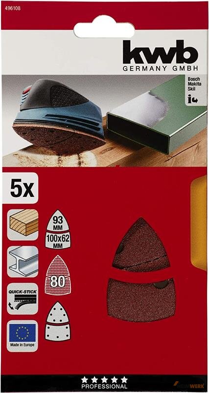Schleifdreiecke SATC 93mm – Klett-Schleifpapier I Produktbild-Vorschau 4