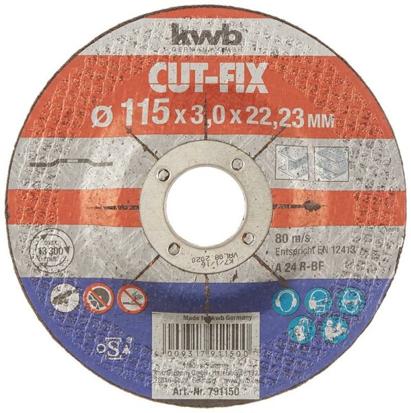 Cut-Fix Trennscheibe Metallbearbeitung Ø 115 x 3,0 x 22,23 mm gewellt