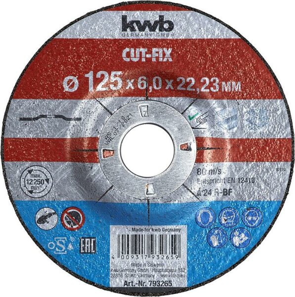Cut-Fix Schruppscheibe Metallbearbeitung Ø 125x6,0x22,23mm gewellt