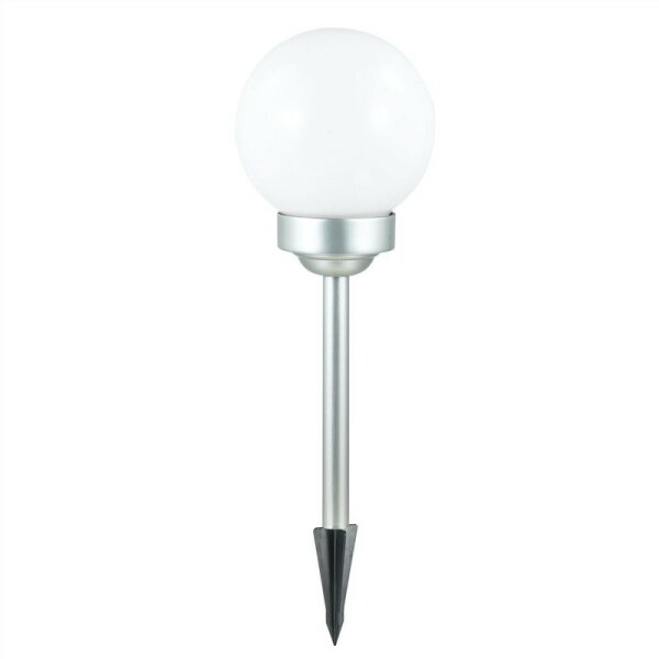 Solar-Kugel Ø15cm Kunststoff, weiße LEDs, mit Ein-/Ausschalter Höhe 47,5cm