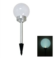 Solar-Kugel Ø15cm Kunststoff, weiße LEDs, mit Ein-/Ausschalter Höhe 47,5cm