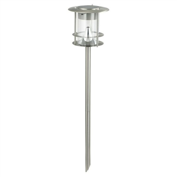 Solar-Leuchte Edelstahl mit 6 weißen LED Ø14,5cm/Höhe 65cm