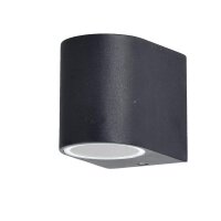 Wandleuchte schwarz, Aluminium, Alu-Druckguss / Glas L9,4×B7×H8 cm