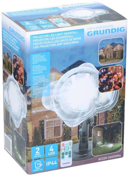 Projektor schneefall led PL Grundig White&Multi Clr w/RF remote 230v IP44 Cb