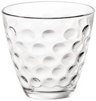 Trinkglas 6er Set transparent Dots 8,5cm Bormioli