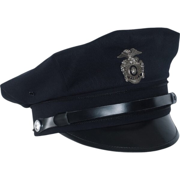 US POLICE SCHIRMMÜTZE MIT ABZEICHEN DUNKELBLAU Gr. XL MIL-TEC