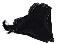 Piratenhut Damen schwarz mit Spitzenborte/Feder Polyester...