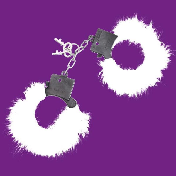 Handschellen-Plüsch weiß Kunststoff, CE