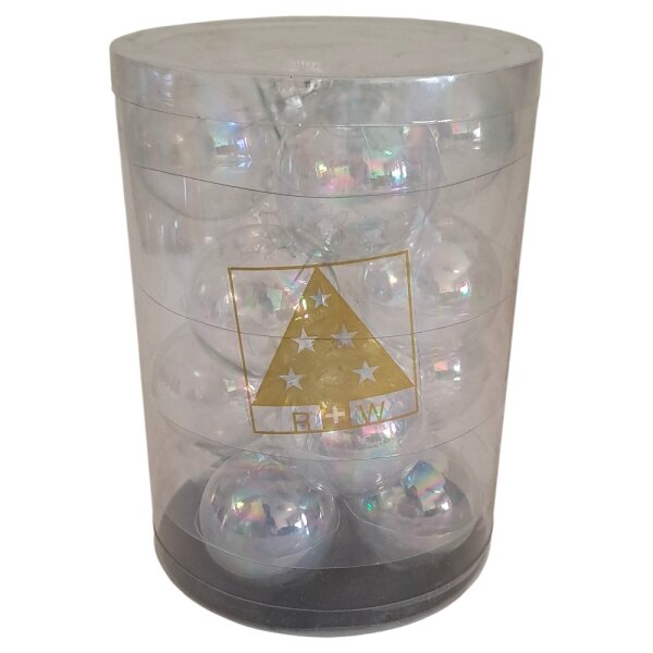 Kugel-Set Iris 16tlg. Glas Ø4 cm, transparent-irisierend