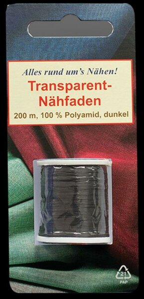 Transparent-Nähfaden rauch, i.Polybeutel