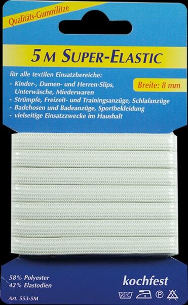 Super-Elastic 5m weiß