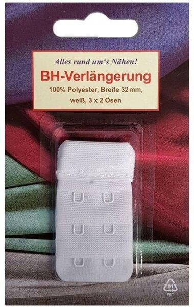 BH-Verlängerung 32mm weiß, 3 x 2 Ösen