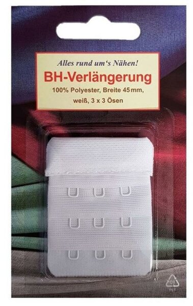 BH-Verlängerung 45mm weiß, 3 x 3 Ösen