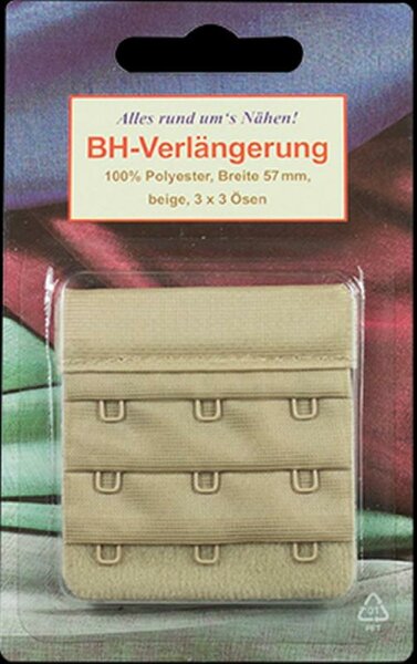 BH-Verlängerung 57mm beige, 3 x 3 Ösen