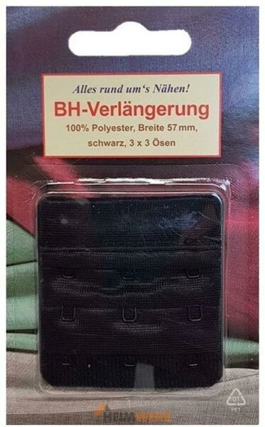 BH-Verlängerung 57mm schwarz, 3 x 3 Ösen