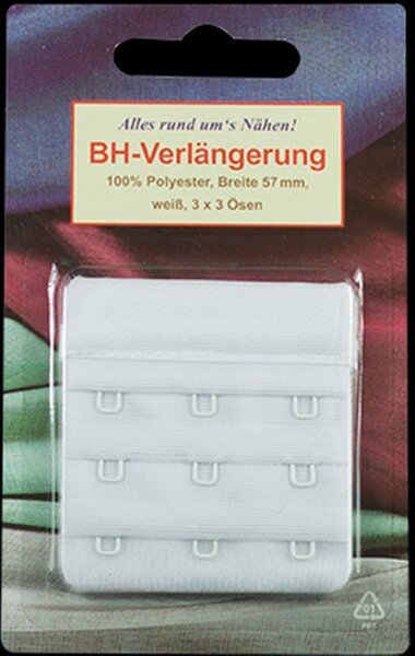 BH-Verlängerung 57mm weiß, 3 x 3 Ösen