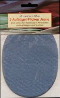 Aufbügel-Flicken Jeans 2er, hellblau