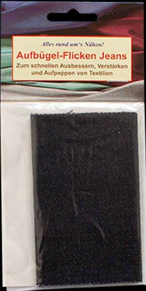 Aufbügel-Flicken Jeans, schwarz