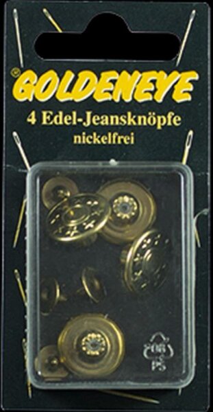 Jeansknöpfe 4er gold mit Sterne