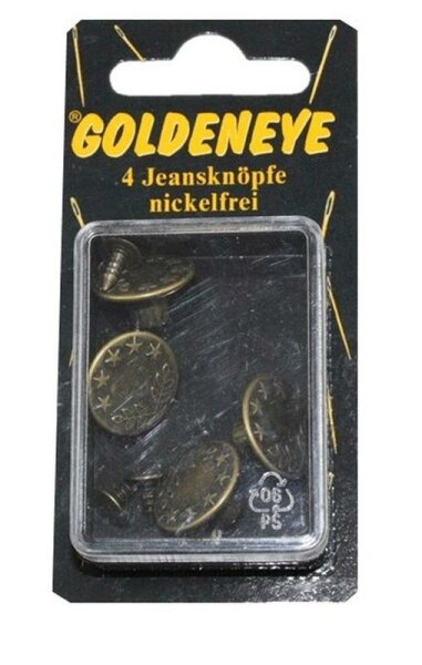 Jeansknöpfe 4er bronze mit Sterne