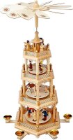 Pyramide für 6 Pyramidenkerzen "Waldweihnacht", natur, 3 Etagen 23x19,5x56 cm