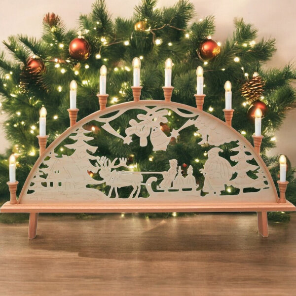 Schwibbogen/Lichterbogen Weihnachten 82cm 10 Kerzen PROTZNER