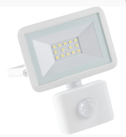 LED Außenstrahler 10W m. Bewegungssensor, weiß