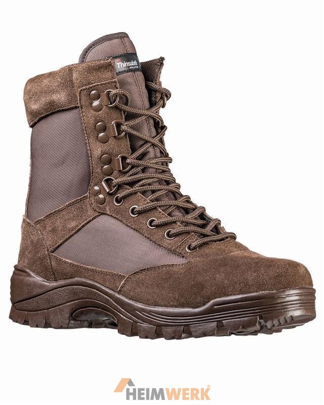 TACTICAL BOOT M.YKK ZIPPER BRAUN Gr. 43/US 10 MILTEC