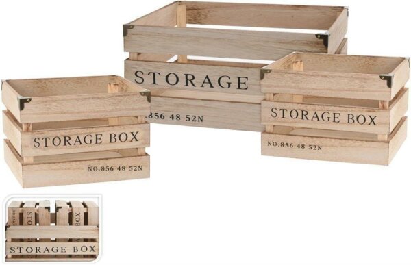 Holzkiste Storage groß 36x18x28cm