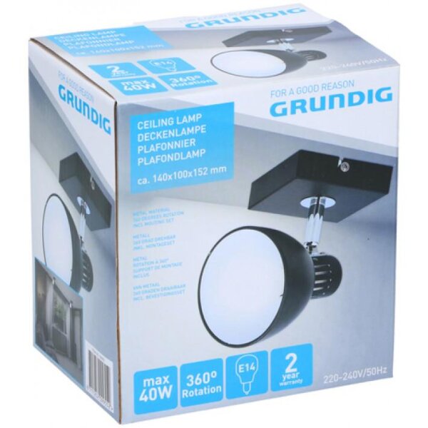 Deckenleuchte 1flammig schwarz E14 Grundig