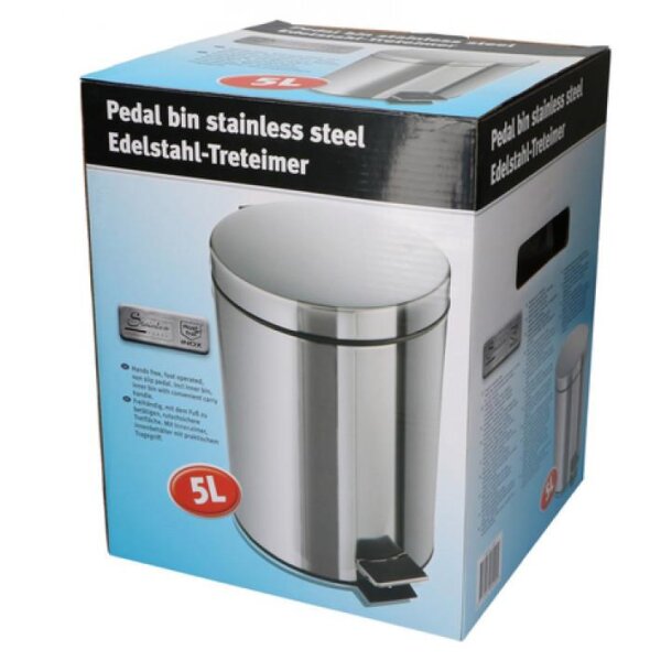 Treteimer 5 Liter chrom