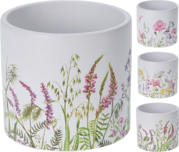 Blumentopf 12x10.5cm mit Motiv 3f.sort.