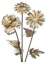 Gartenstecker Metall-Blume auf Stab 3f.sort. ca.74cm