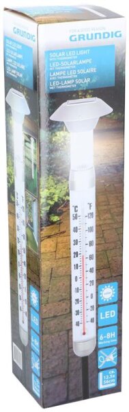 LED-Solarlampe mit Thermometer und Erdspieß